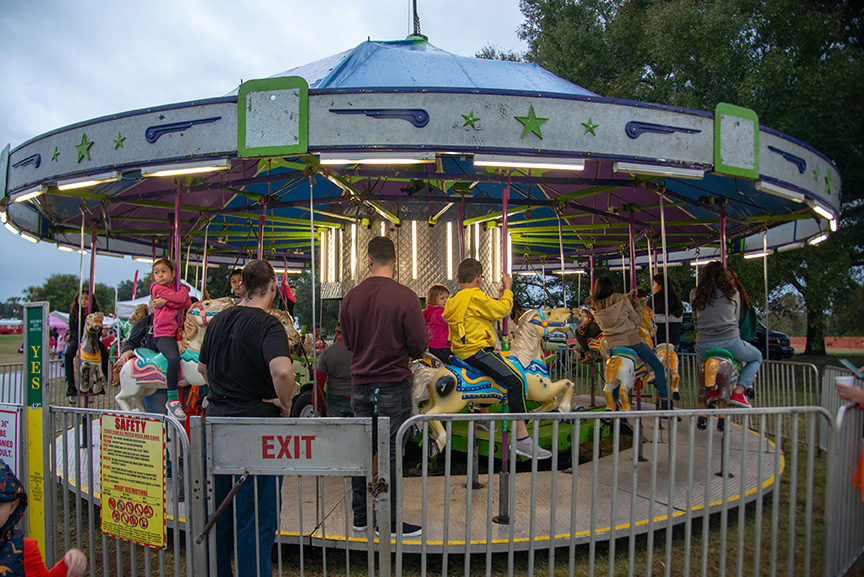 Children on carousel
